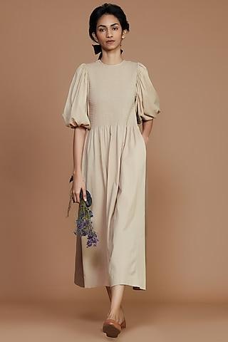 beige-&-ivory-reversible-smocked-dress