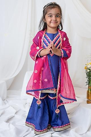 cobalt-organic-cotton-gota-patti-embroidered-sharara-set-for-girls