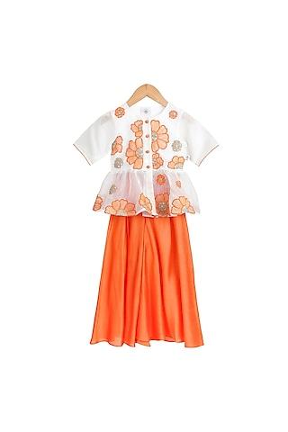 apricot-chanderi-&-cotton-palazzo-pant-set-for-girls