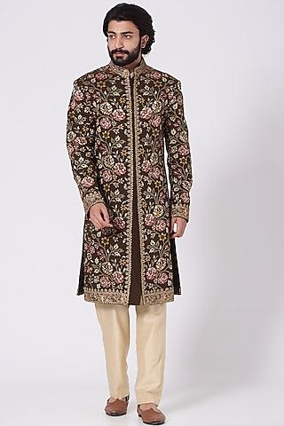 dark-brown-zardosi-embroidered-sherwani