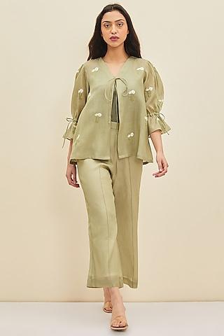 olive-green-hand-embroidered-blouse