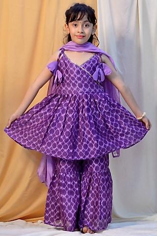 deep-purple-cotton-silk-chanderi-handblock-printed-gathered-sharara-set-for-girls