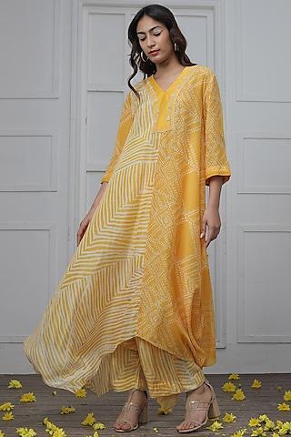 mustard-cotton-silk-striped-tunic