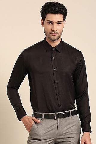 black-silk-slub-shirt