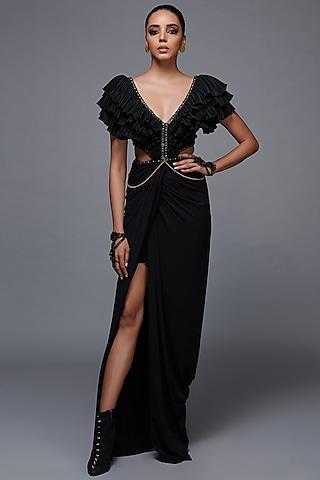 black-poly-jersey-embellished-gown-saree