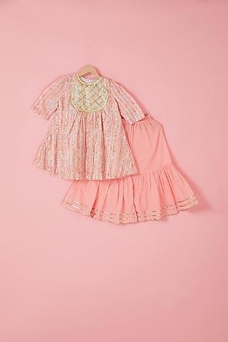pink-cotton-&-cambric-sharara-set-for-girls