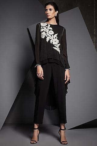 black-embroidered-&-striped-tunic