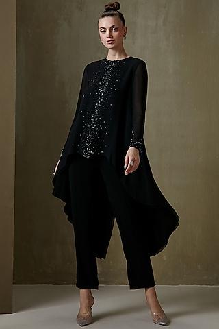 black-georgette-embellished-tunic