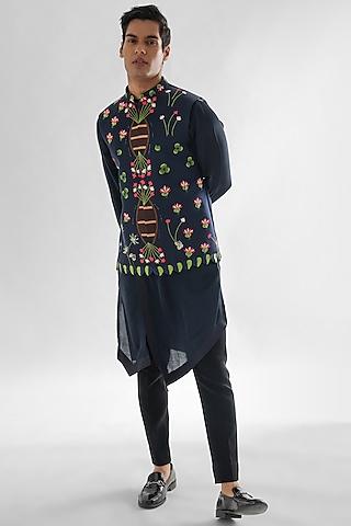 midnight-blue-modal-satin-embroidered-nehru-jacket
