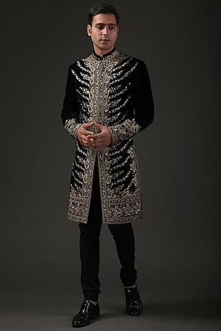 black-embroidered-sherwani