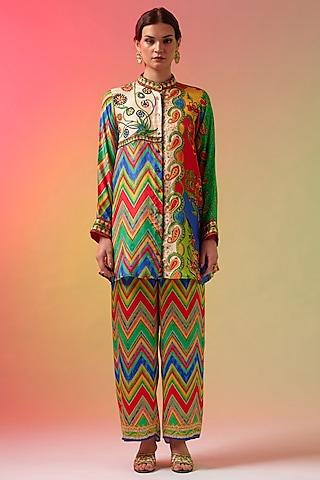 multi-colored-silk-printed-short-tunic