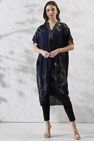 navy-blue-crinkle-georgette-embroidered-tunic