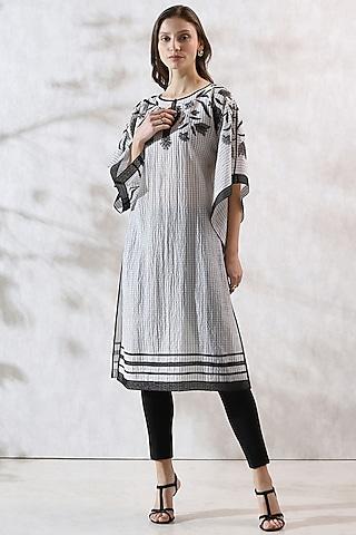 black-&-white-crepe-embroidered-tunic