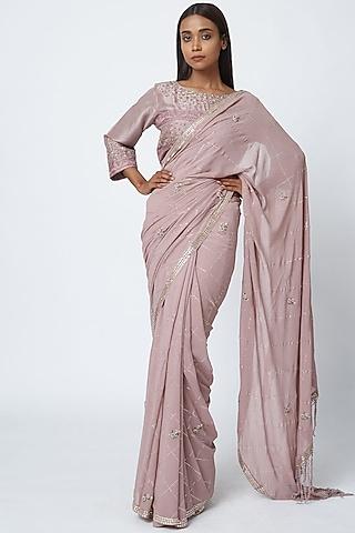 mauve-hand-embroidered-saree-set