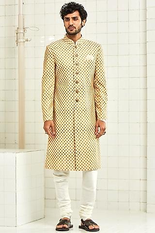 beige-motifs-pintucked-sherwani
