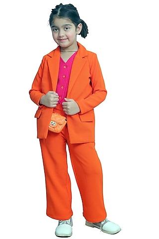 orange-crepe-blazer-set-for-girls