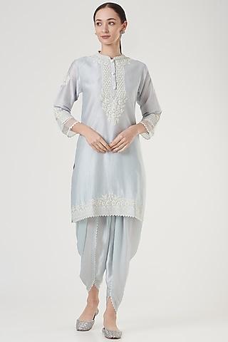 sky-blue-silk-chanderi-embroidered-kurta-set-for-girls