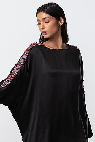black-silk-hand-embroidered-blouse