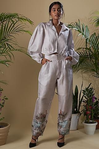 grey-cotton-chanderi-printed-pant-set-for-girls