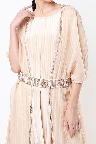 cream-bandhani-gown-with-cardigan