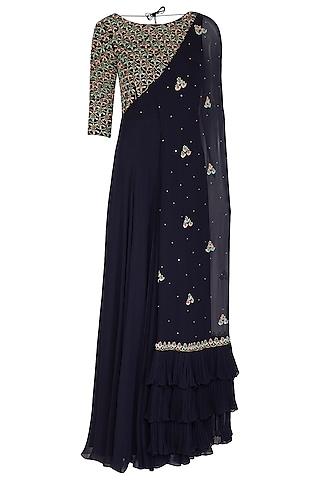 midnight-blue-embroidered-gown-with-attached-dupatta