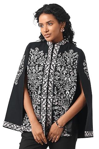 black-pashmina-wool-hand-embellished-cape