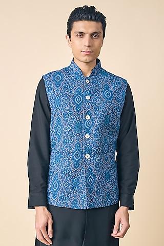 blue-cotton-printed-bundi-jacket