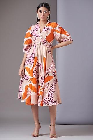 multi-colored-handloom-chanderi-printed-midi-dress