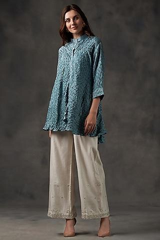 turquoise-bandhani-a-line-tunic