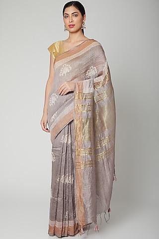 grey-printed-saree-set