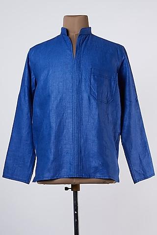blue-linen-shirt