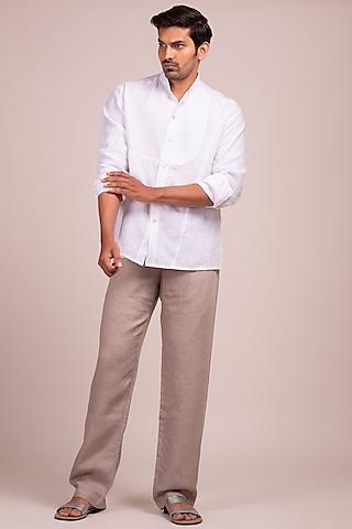 white-mandarin-collar-shirt