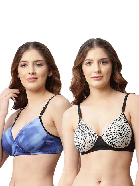 cukoo-blue-&-white-printed-full-coverage-non-wired-bra---pack-of-2