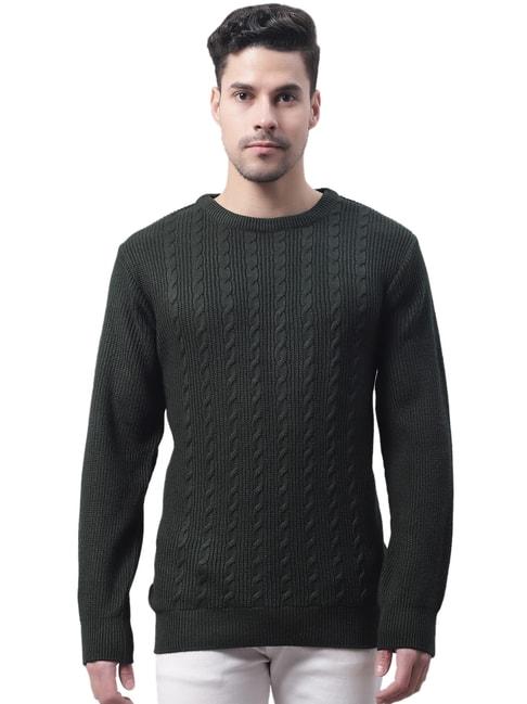 cantabil-dark-olive-regular-fit-self-design-sweater