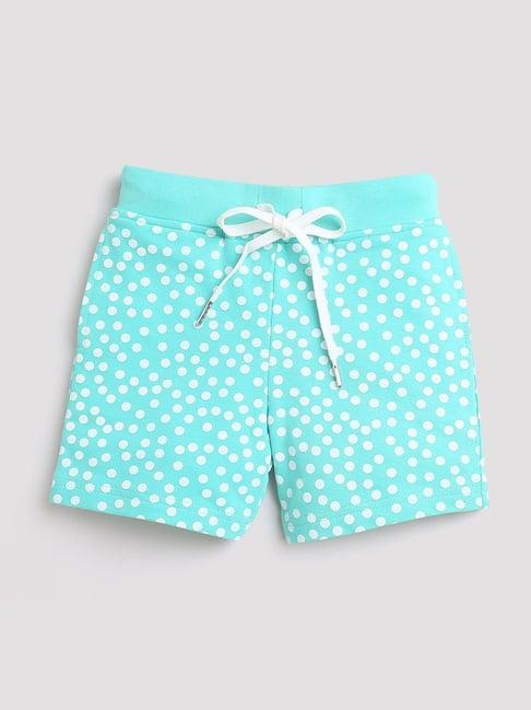 tiny-girl-aqua-blue-printed-shorts
