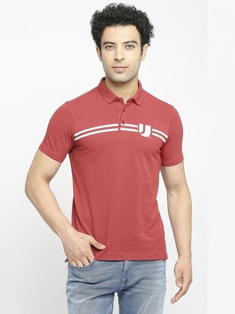 underjeans-by-spykar-brick-red-regular-fit-polo-t-shirt