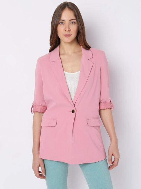 vero-moda-pink-regula-fit-blazer