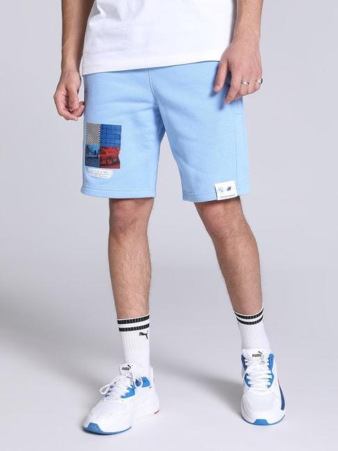 puma-bmw-m-motorsport-sky-blue-cotton-regular-fit-printed-shorts