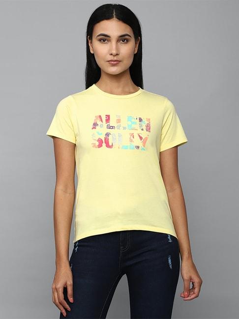 allen-solly-yellow-cotton-printed-t-shirt