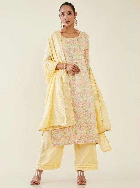 soch-yellow-cotton-printed-dress-material
