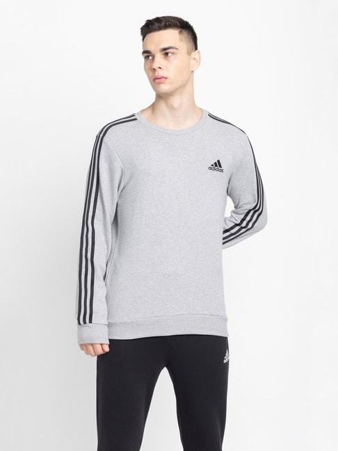 adidas-grey-regular-fit-round-neck-striped-sweatshirt