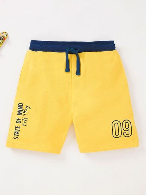 ed-a-mamma-kids-yellow-printed-shorts