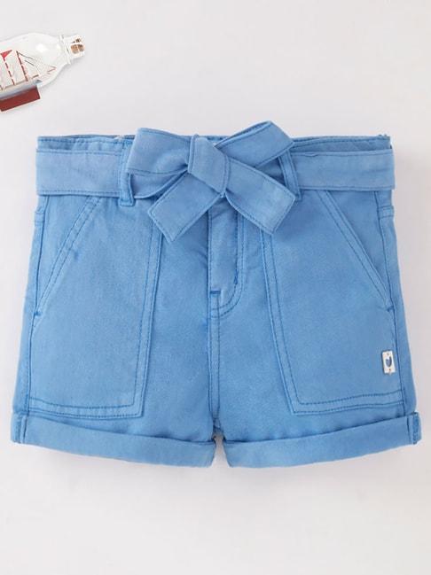 ed-a-mamma-kids-blue-solid-shorts