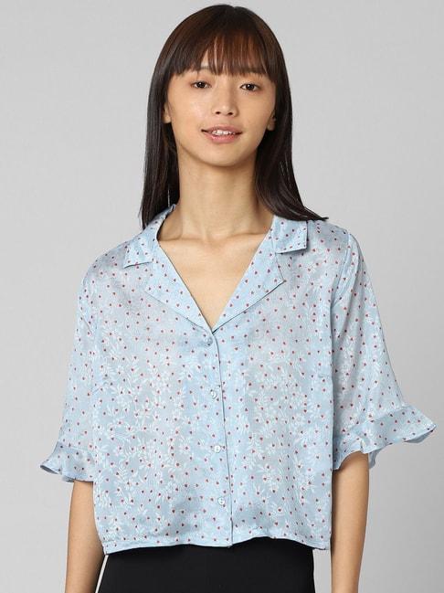 only-sky-blue-floral-print-shirt