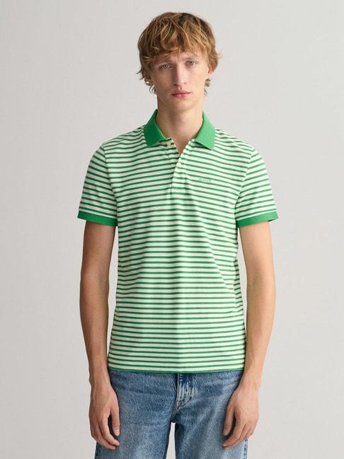 gant-green-regular-fit-striped-cotton-polo-t-shirt