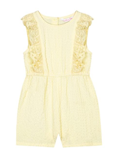 budding-bees-kids-yellow-solid-playsuit