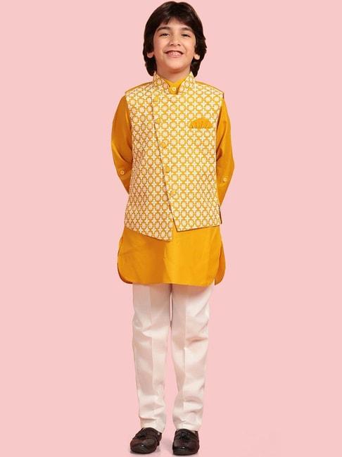 aj-dezines-kids-mustard-&-white-cotton-embroidered-full-sleeves-kurta-set