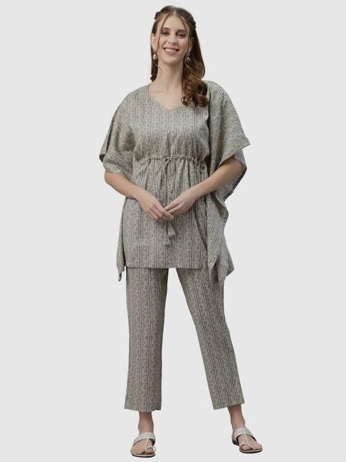 ragavi-grey-cotton-printed-kaftan-pant-set