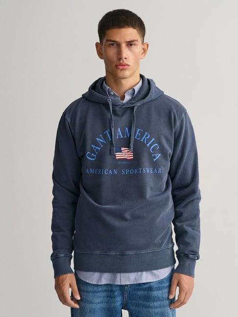 gant-blue-cotton-regular-fit-printed-hooded-sweatshirt