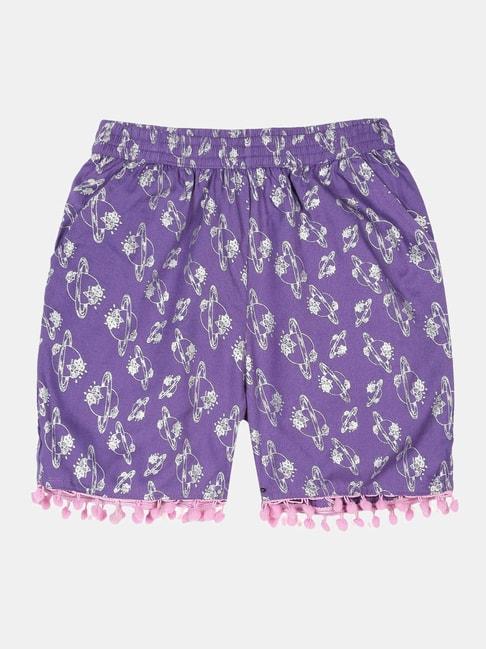 kiddopanti-kids-purple-printed-shorts